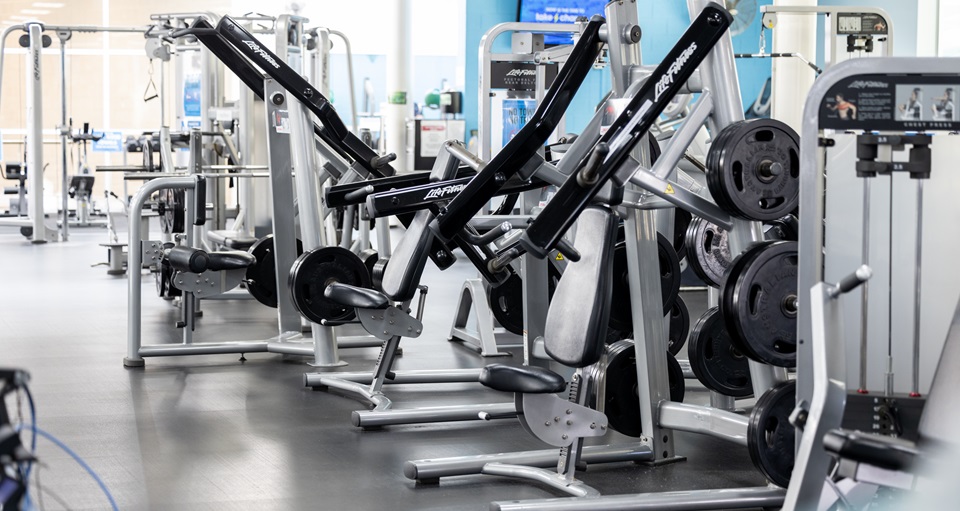 A photo of different gym machines