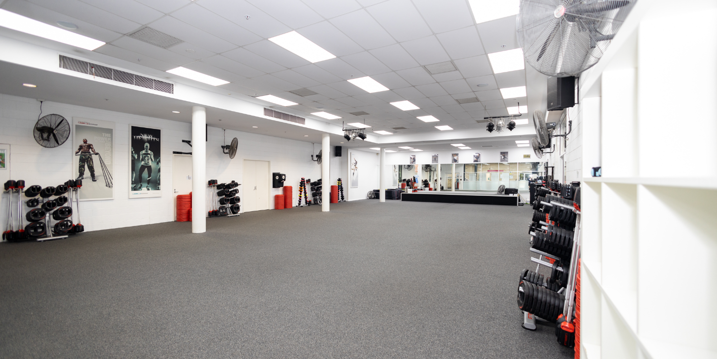 A photo of an exercise class space