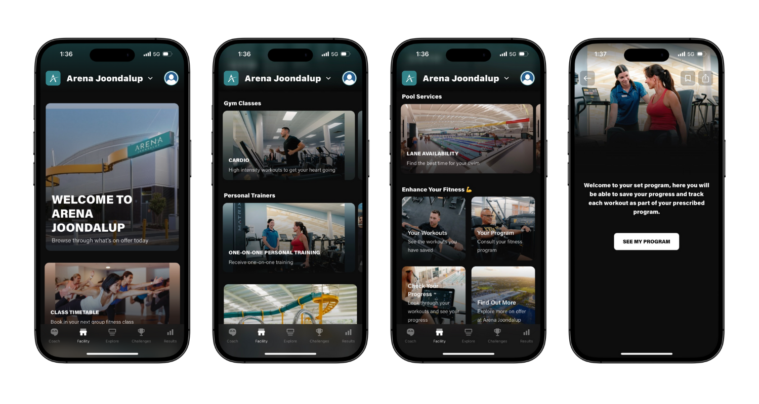Photos of the Arena Joondalup app