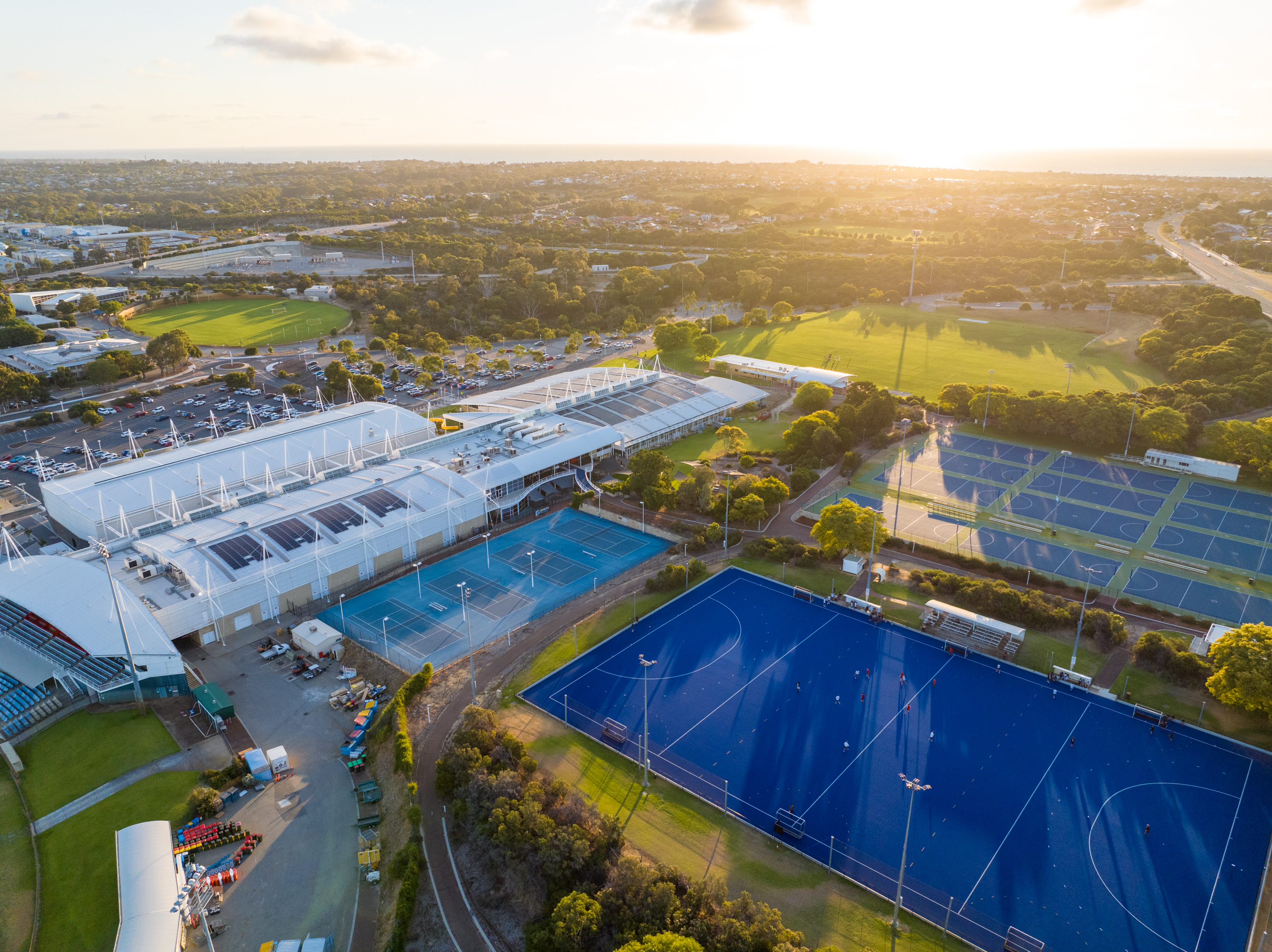 Aerial shot of the Arena Joondalup complex