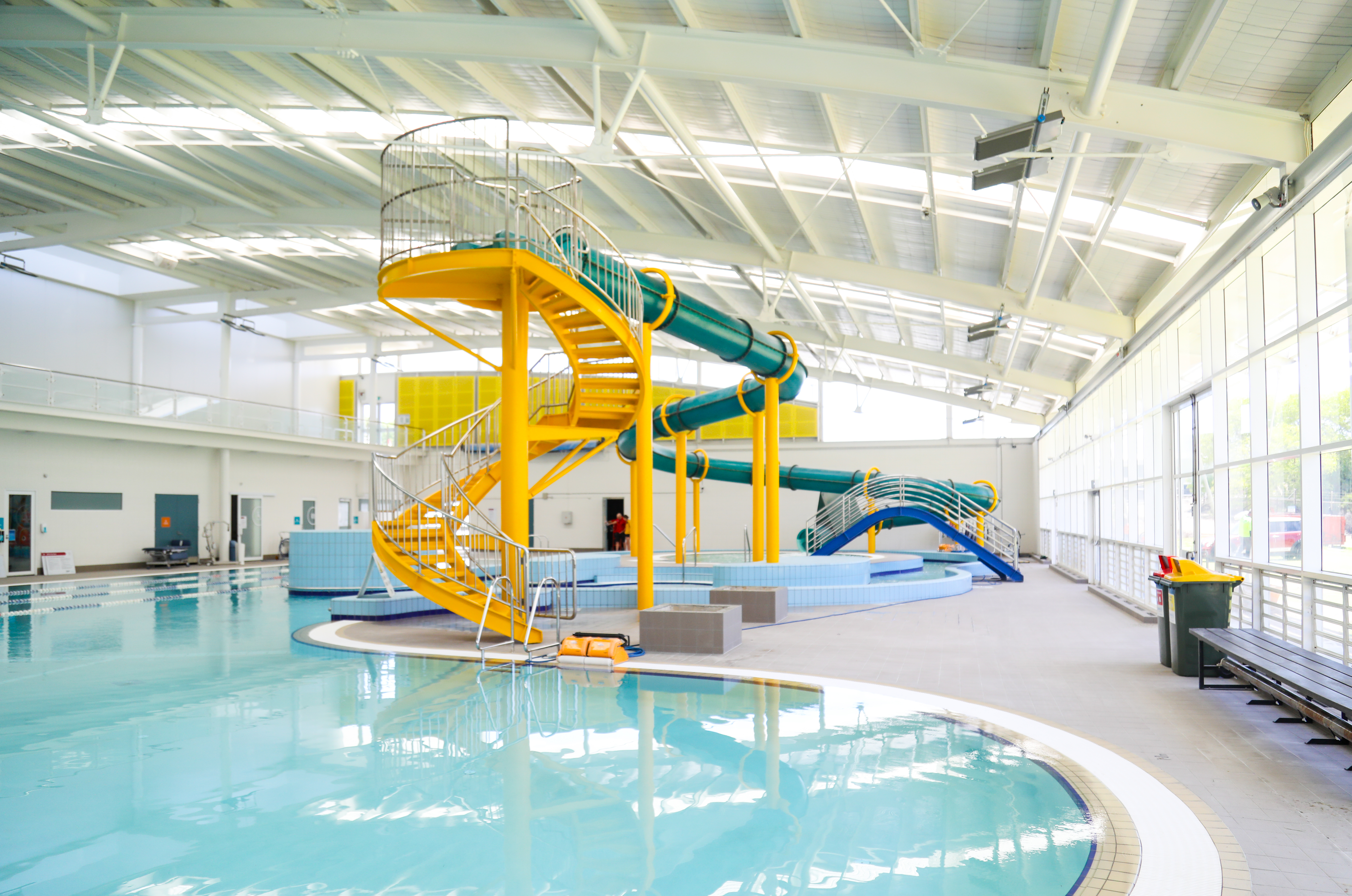 A photo of the indoor waterslide located within Arena Joondalup